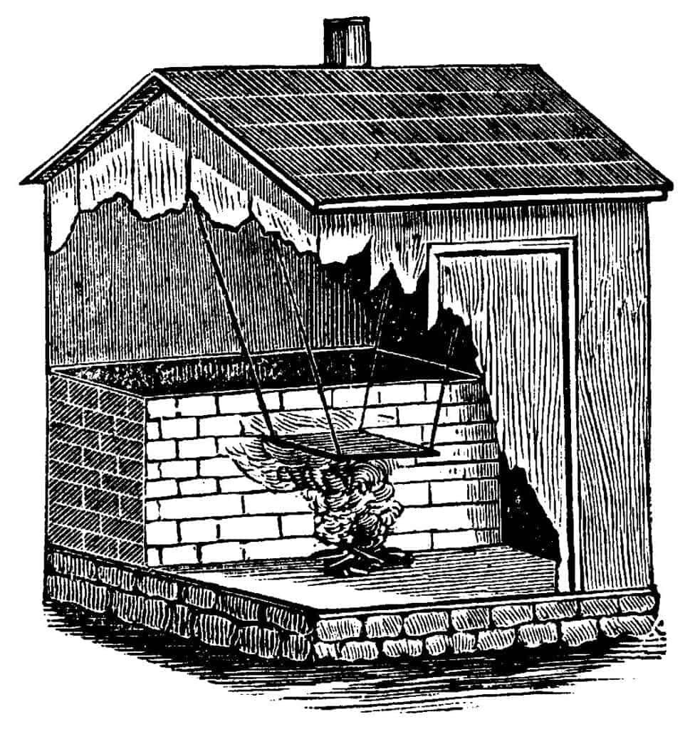 a black and white drawing of a small shed 1883 smoke house