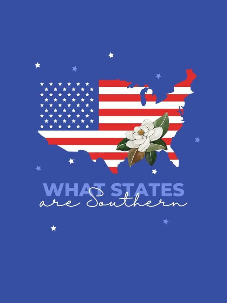 United States and a Magnolia to indicate What States are Southern in the Southern United States