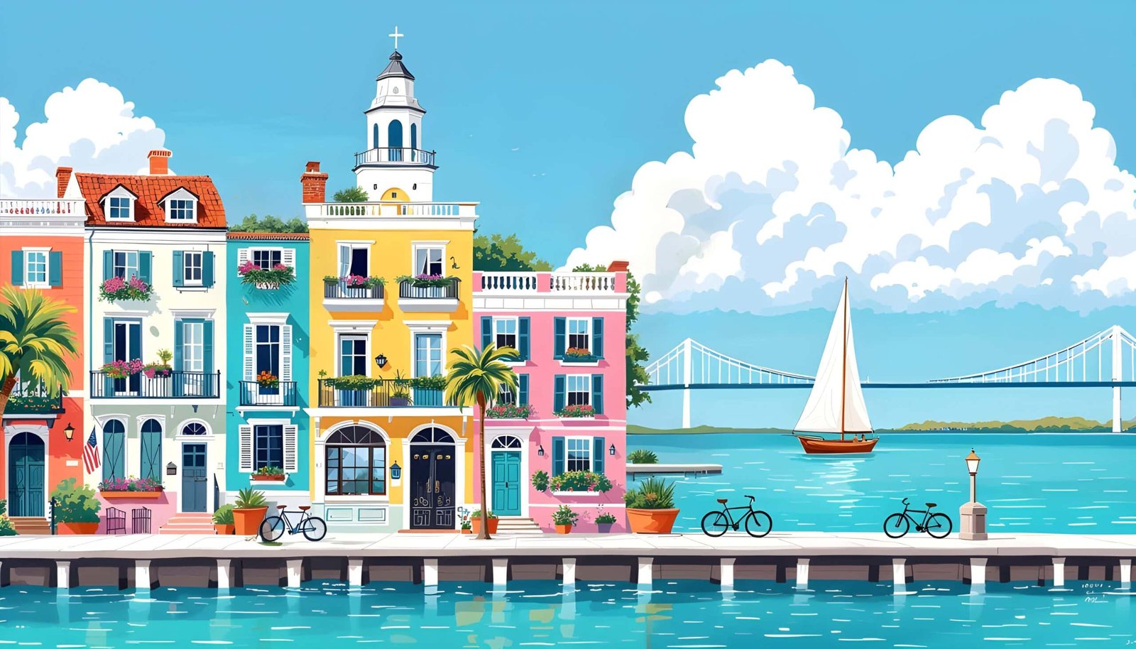 Charleston, SC illustration for Scribbles and Grits