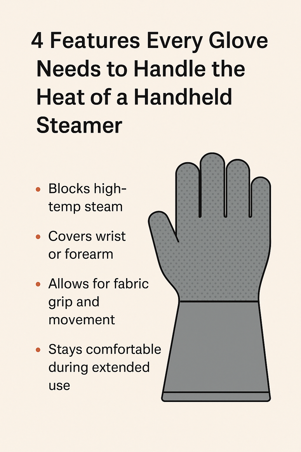Infographic showing the Best Heat Resistant Gloves must have features