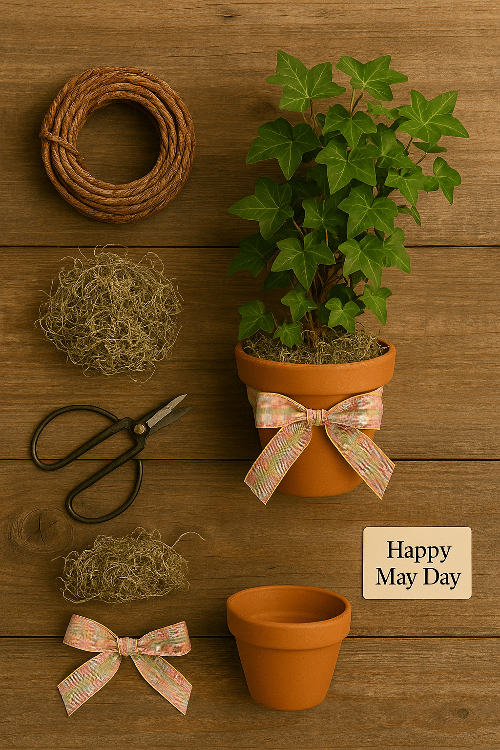 DIY May Day Basket Mini Topiaries Supplies