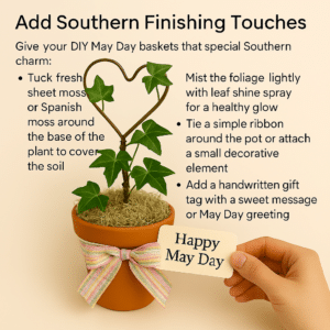 DIY May Day Baskets Mini Topiary Final Touches with Gift Card