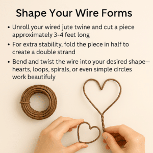Form Wire into a Heart Shape for making DIY May Day Basket Mini Topiaries.