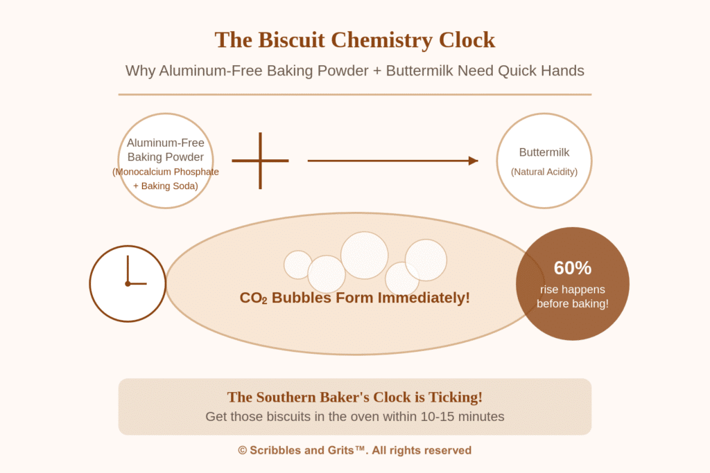 aluminum-free baking powder and buttermilk Chemistry infographic